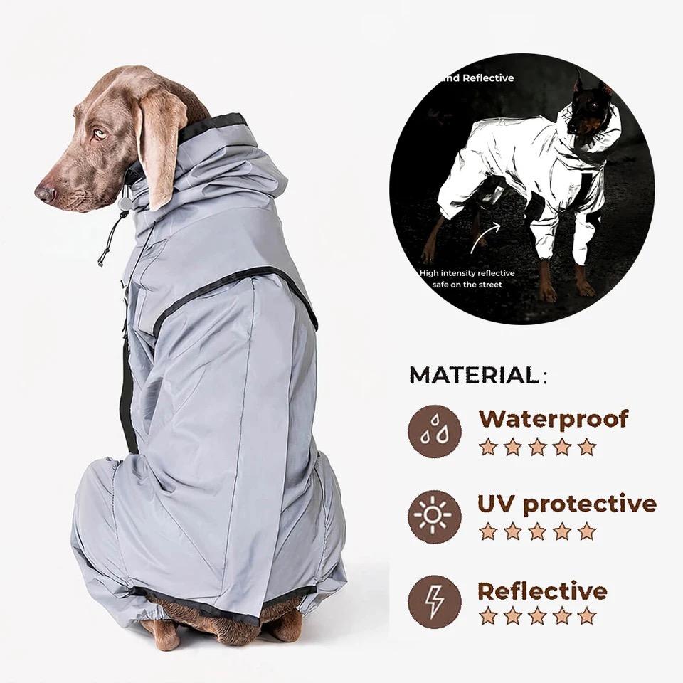 Mono reflectante para perros, impermeable, protector solar, ropa para exteriores, chaqueta para perros pequeños, medianos y grandes, suministros para mascota