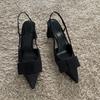 Fashion Butterfly-knot Design Heeled Sandals Women 2025 Fashion Elegant Dress Shoes Female Pointed Toe Pumps Women Slingback High Heels