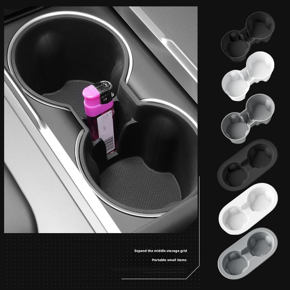 2025 New For Tesla Y Models Center Console Rear Drainage Holders Box Car Cup Beverage Storage I I9N1