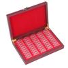 Collection Supplies Vintage Coin Holder Wooden Red Wooden Coin Box Large Capacity Durable Coin Storage Box Coin Collection