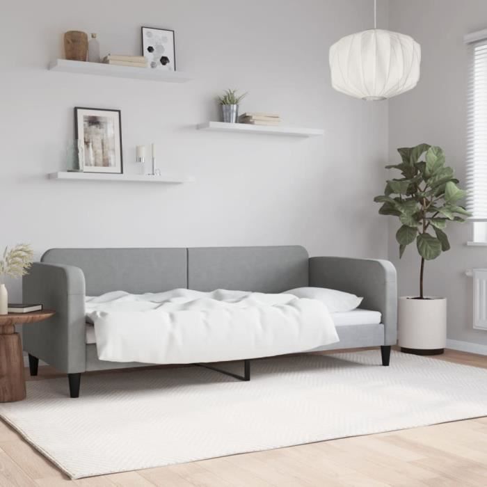 VidaXL Lit de repos gris clair 80x200 cm tissu 354028