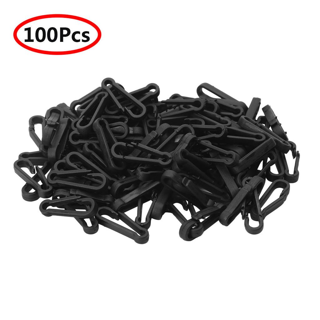 100 Pieces Mini Plastic Carabiner Hooks Buckle Clips for Paracord Keychain Bag Strap Parts
