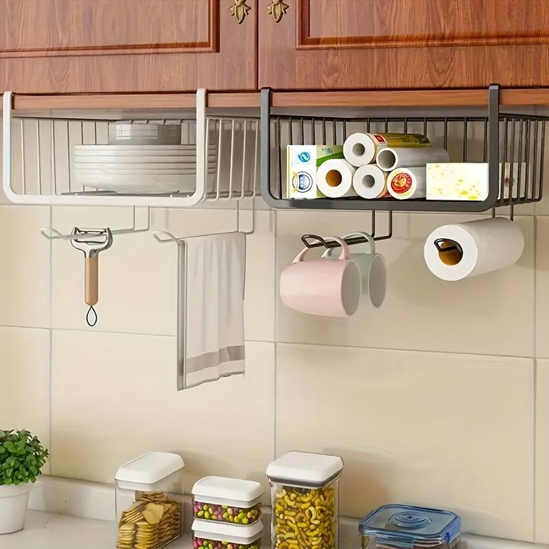 

Kitchen Rack With Hanging Hooks - Multi-Layer Storage For Seasoning Jars, Tableware And Accessories - Ideal For Space-Saving And Organization