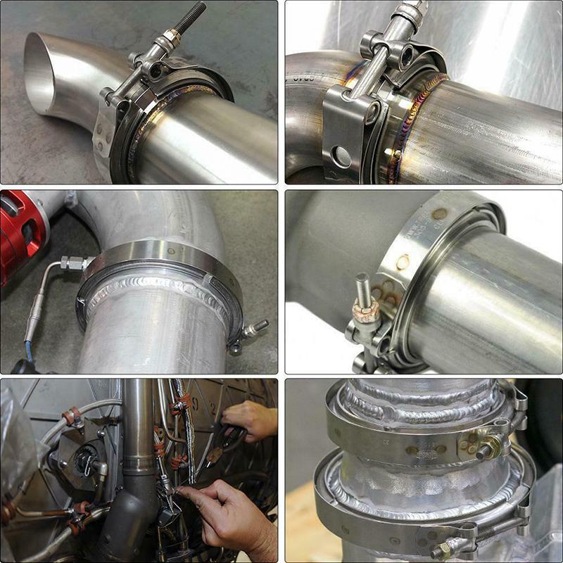 304 Stainless Steel 2“ 2.25"2.5" 3" V band Clamp 3"Inch V-band 2.5 3 Inch Exhaust Flange 76mm Turbo Exhaust Vband V Clamps Kits