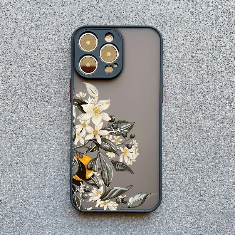 INS Painting Flower Phone Cases For iPhone 11 Case iPhone 17 16 13 12 15 14 Pro Max Mini 14 15 16 Plus XS X XR Shockproof Covers