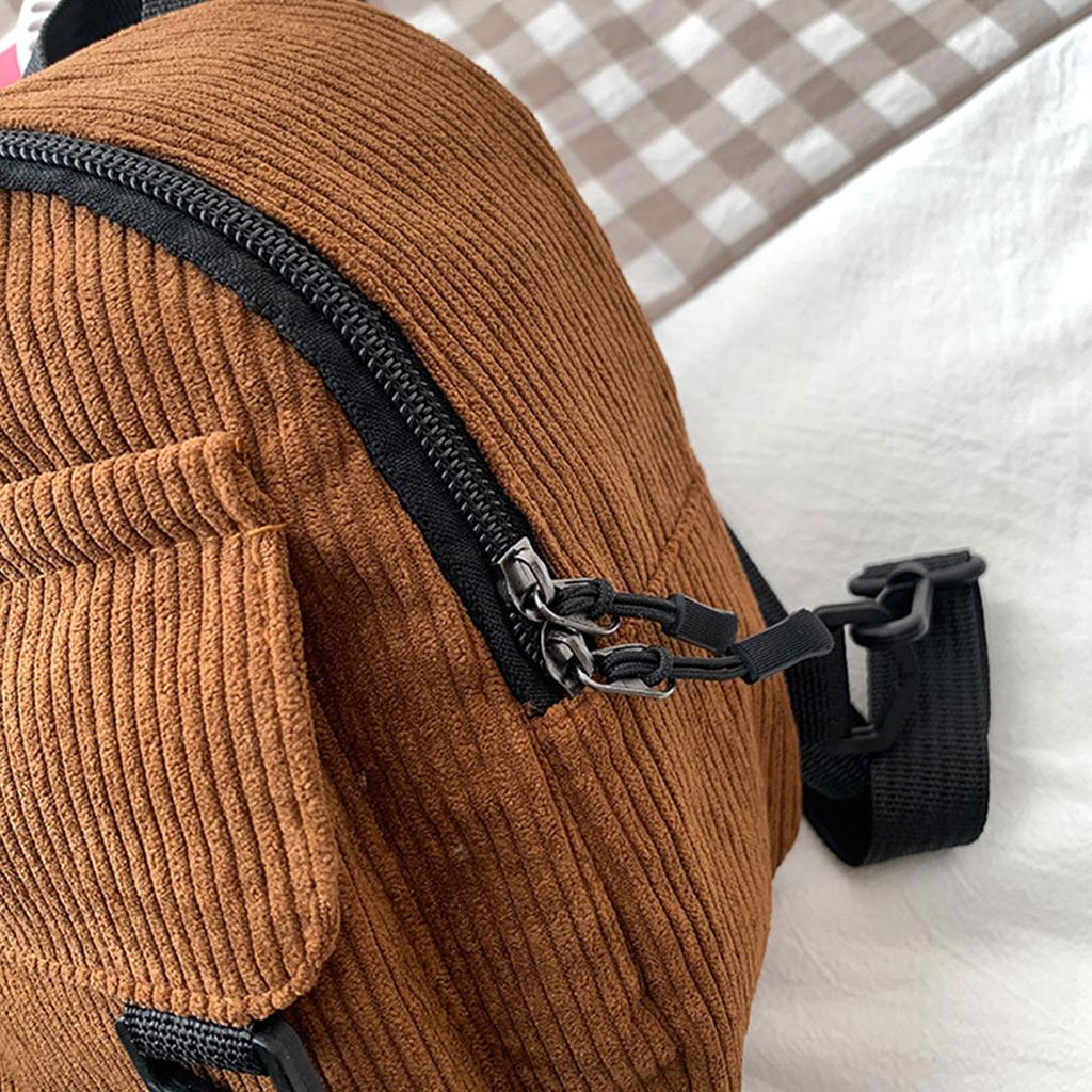 Přenosný manšestrový batoh Malá cestovní taška Dvojitá taška přes rameno Mini batoh Školní taška na nákupy Každodenní nošení