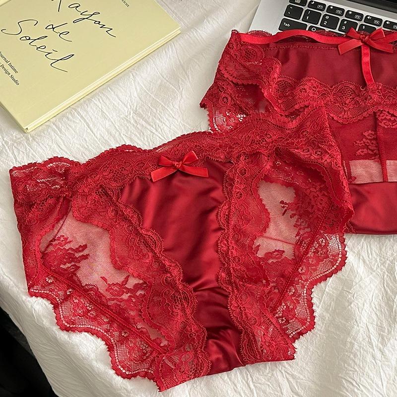 Women's Satin Lace Seamless Sheer Mesh Cotton Crotch Sexy Low Rise Panties