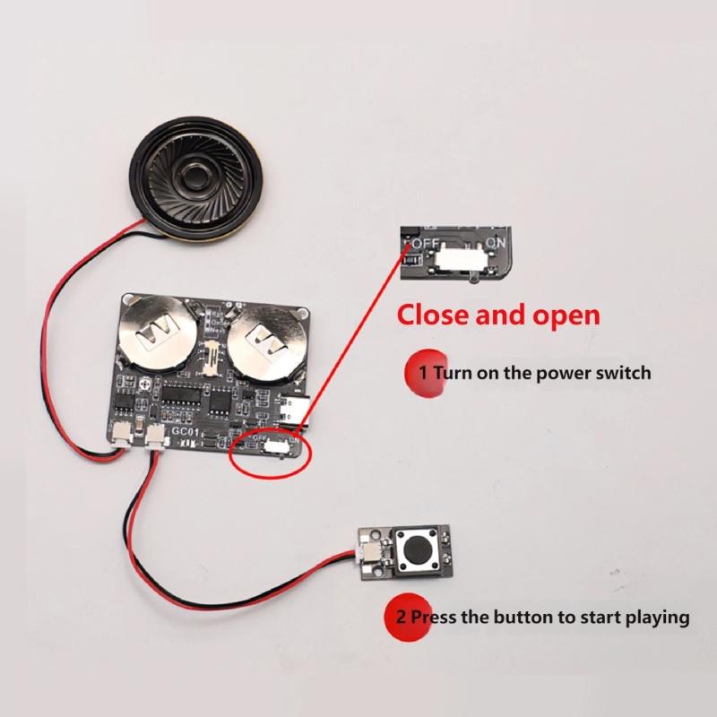 8MB Speicher Magnetischer Schalter Sprachaufnahmemodul Herunterladbares Soundmodul Einstellbar Für Kreative Projekte