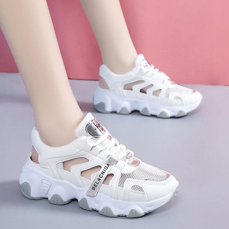 Baotou sandals new summer breathable thick sole hollow student shoes casual sports dad shoes tide