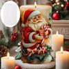 Santa Claus relief cylindrical candle silicone mold cane candy Santa Claus relief cylindrical resin gypsum molds Christmas gift