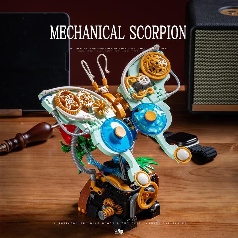 Creative punk insect butterfly building blocks, movable small brick toys, children's DIY building collection
