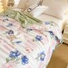 7A Antibacterial Printed Soybean Summer Quilts Cartoon Air Conditioning Quilt for Dorm Home Skin-Friendly Cozy Cooling Blanket