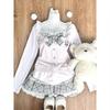 Sweet Cute Academy Style Pink Purple Girly Top with High Waist Ruffles