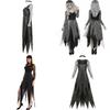 Womens Dark Vampire Costume With Polyester Material And Lace Accents For Cosplay And Events