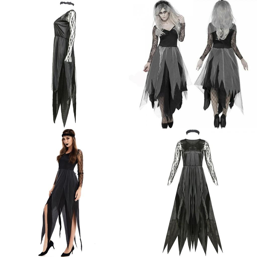 Womens Dark Vampire Costume With Polyester Material And Lace Accents For Cosplay And Events