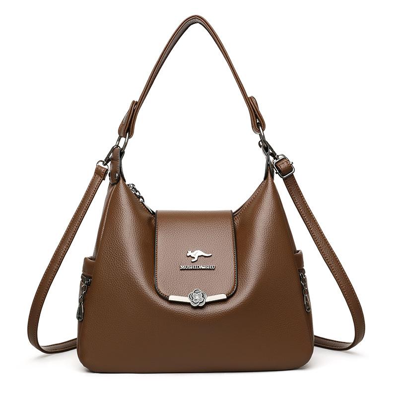 

Сумка большой вместимости, Модная и стильная сумка для мамы среднего возраста, Элегантная сумка через плечо светло-коричневого