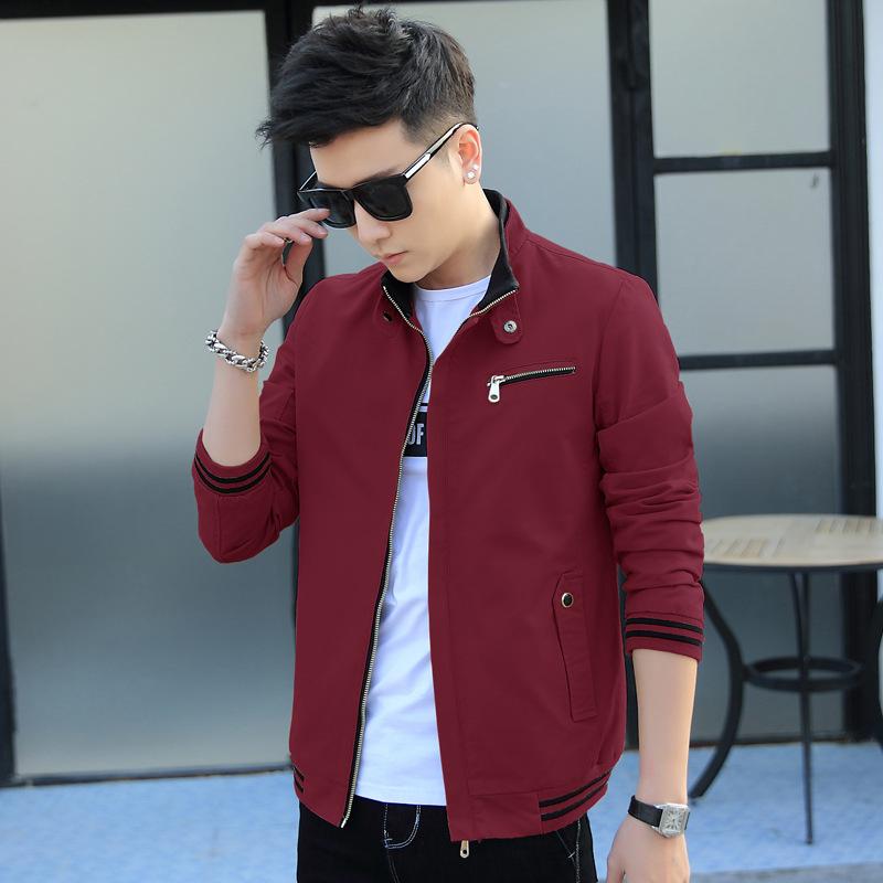 Chaqueta Casual Nueva para Hombre de Primavera y Otoño Chaqueta Deportiva Casual con Cuello Alto Marca de Moda Versátil Ropa de Hombre