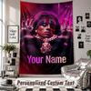 Wall Hanging Tapestry With Custom Name & Text, Central Cee Decorative Tapestry For Bedroom