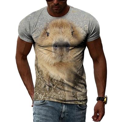 Summer Funny Capybara Graphic T Shirts Men Hip Hop Street Style Tees 3D Trend Casual Personality Printed O-Neck Short Sleeve Top