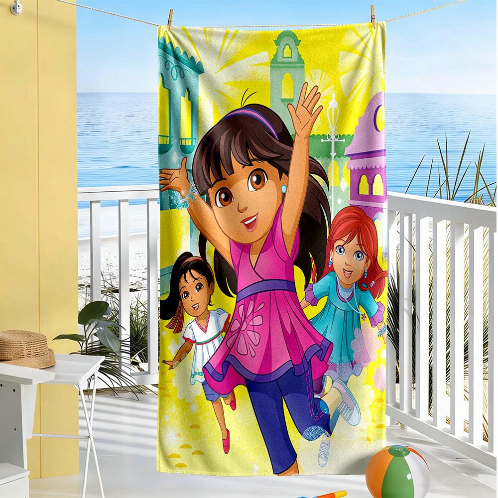 Dora Explorer Beach Towel Super Soft & Absorbent Comfortable Lightweight