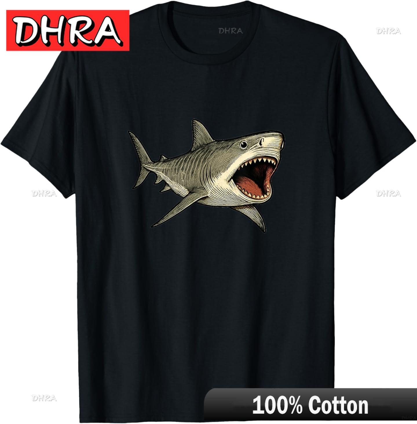 Tiger Shark with Open Mouth Ocean Design TShirt Graphic Clothing Cool Chic Bold Clothing Shirts for Summer TShirt Unisex Kawaii S