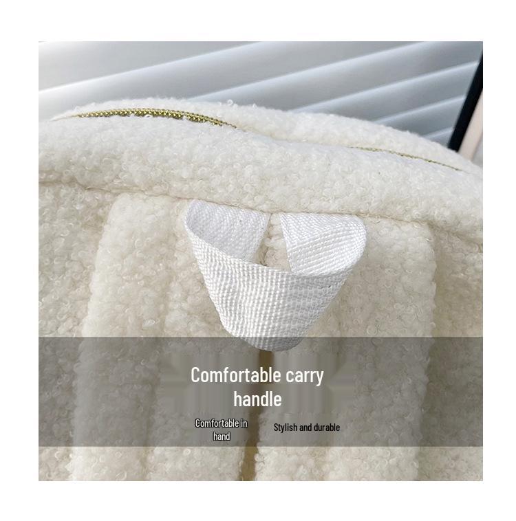 Quirky Hot Pink Lambswool Backpack - Youthful Women's Fashion & Student Bookbag