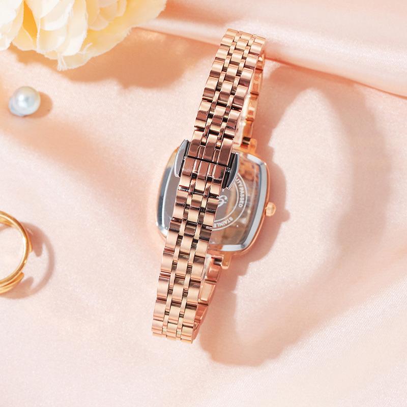 Square Small Dial Small Square Watch Ladies Wind Summer Waterproof Steel Belt Quartz Watch