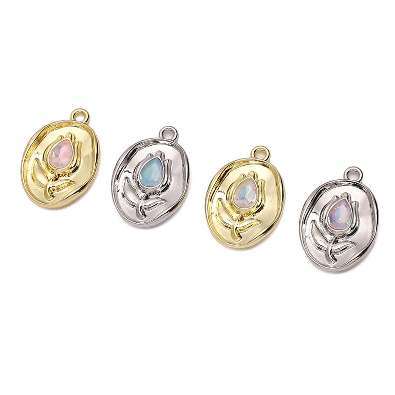 Kovové přívěsky s tulipánovým přívěskem 14 x 21 mm na výrobu šperků Náhrdelník s vlastními rukama