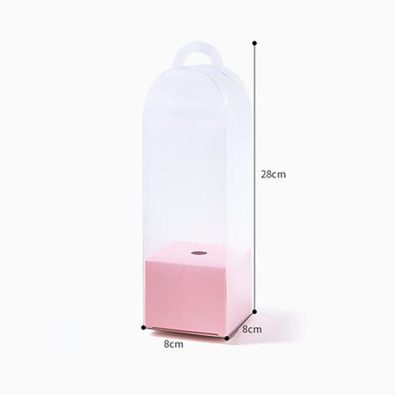 

10pcs Flower Gift Box With Handle Transparent PVC Rose Candy Packaging Box Valentine s Day Wedding Party Xmas Birthday Gift Box as shown