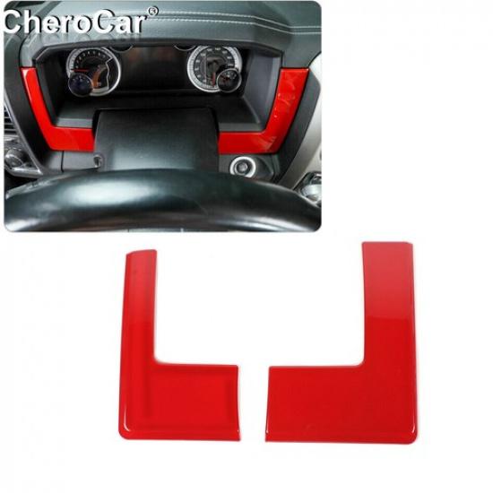 Left & Right Dashboard Panel Cover Trim Decor For Dodge RAM 1500 2010-2017 Red