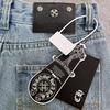 9910 CHROME HEARTS Men's and Women's American Style Trendy Jeans with Fabric Patches, Holes, Embroidery, Casual and Fashionable High Street Pants