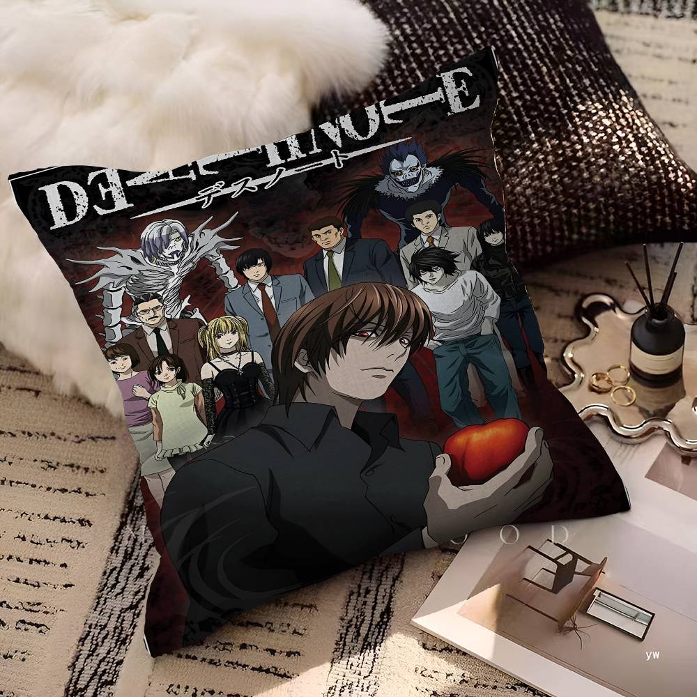 Anime Death Note Cushion Cover Inches Farmhouse Decor Home Throw Pillow Covers for Couch Decorations