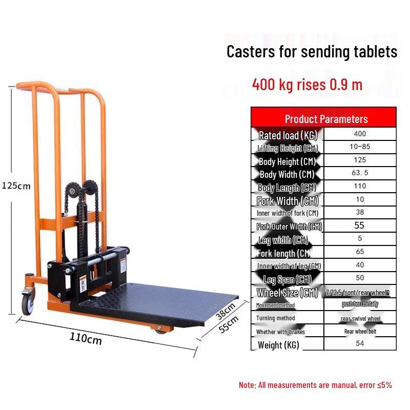Yuzhe Manual Mini Forklift: Small Hydraulic Pallet Jack Stacker for Households
