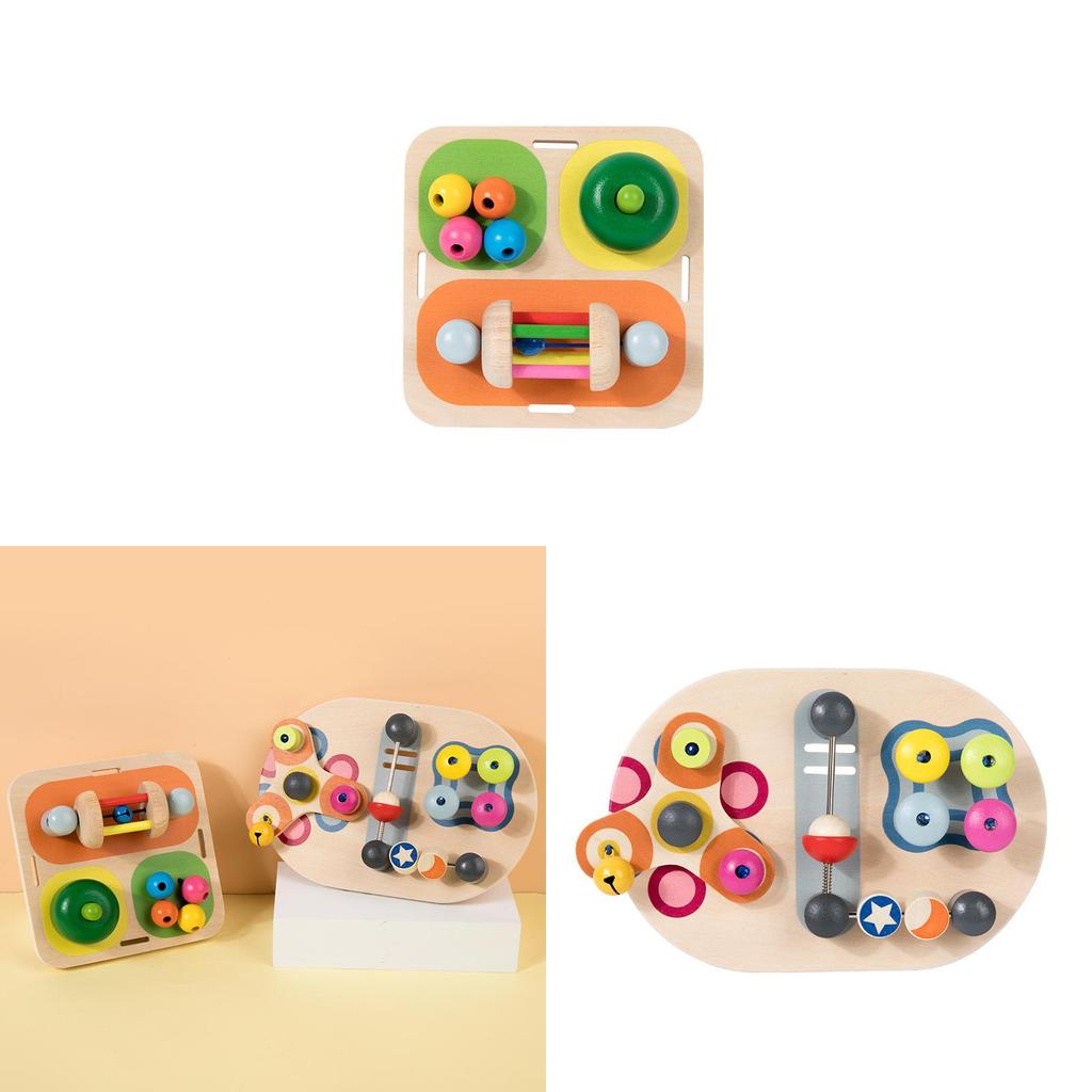 Baby Montessori Holz-Beschäftigungstafel mit Lernbausteinen für Kleinkinder Hand-Auge-Koordination