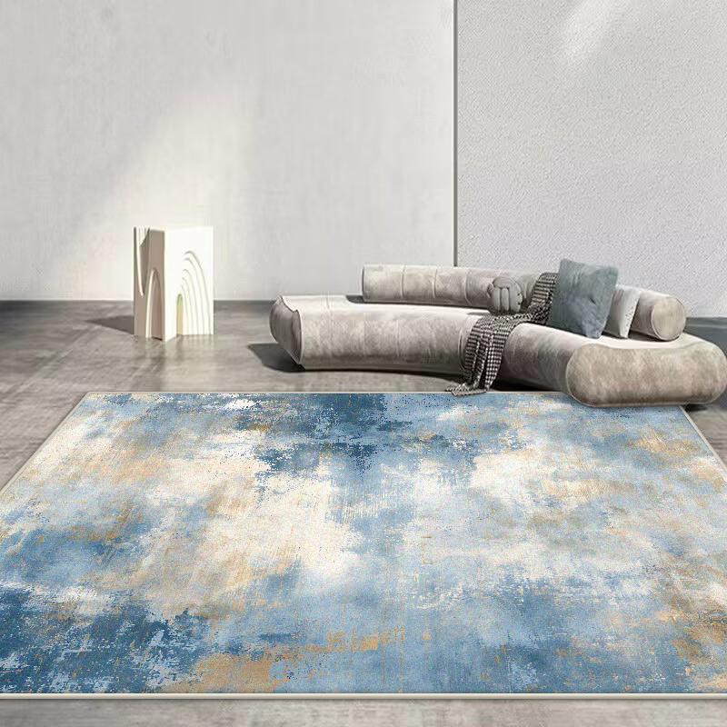 Nordic Abstract Carpet Living Room Rendering Decoration Sofa Blue Large Area Rugs Outdoor Active Non-slip Mat Customizable