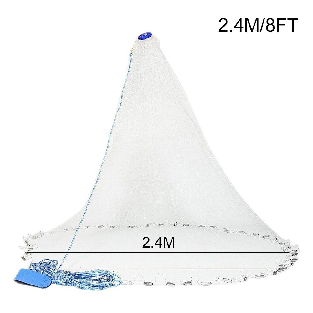 New Net Bait 6/8/10/12/16FT Fishing Cast Fish Mesh Fishing Net Hand Cast