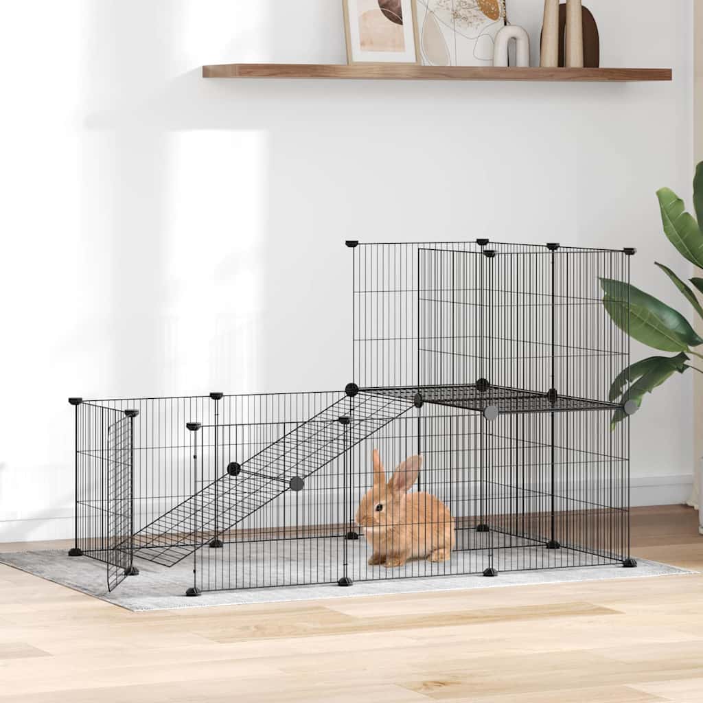 20 piece Pet Cage with Door Black 35x35 cm Steel