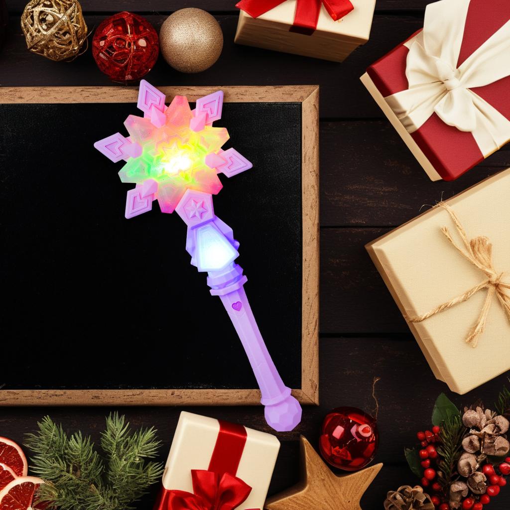 Snowflake with Glowing LED for Kids Princess Party Christmas Halloween Dress Up Role Play Accessory Light Up Fairy