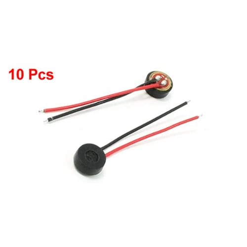 uxcell Electret Condenser Microphone with 4x2mm 2-Wire Cable, MIC Capsules, Pack of 10