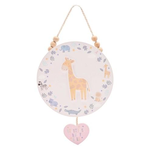 Celebrations Petit Cheri Giraffe Baby Girl Plaque