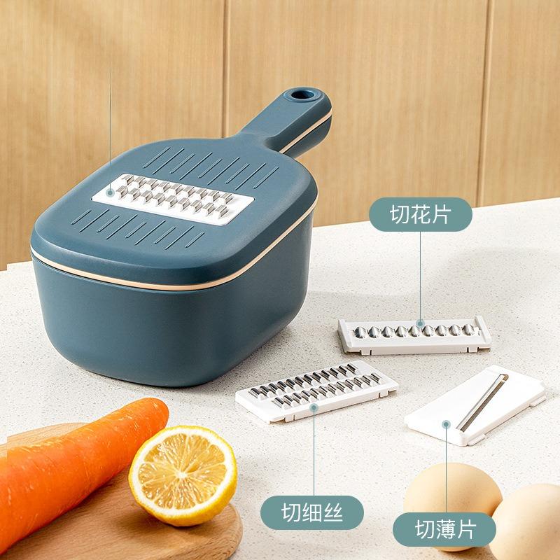 Multifunctional Vegetable Cutter Household Kitchen Shredder Drain Basket With Brush Potato Slicer Grater Shredder