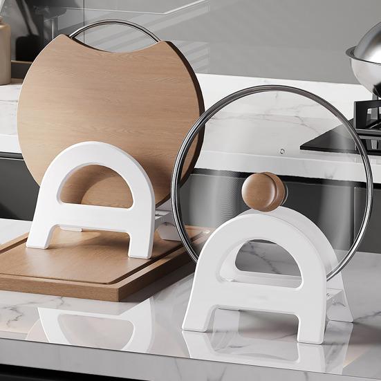 Adjustable Cutting Board Holder Pot Lid Stand Auto Width Adjustment Multi-Purpose