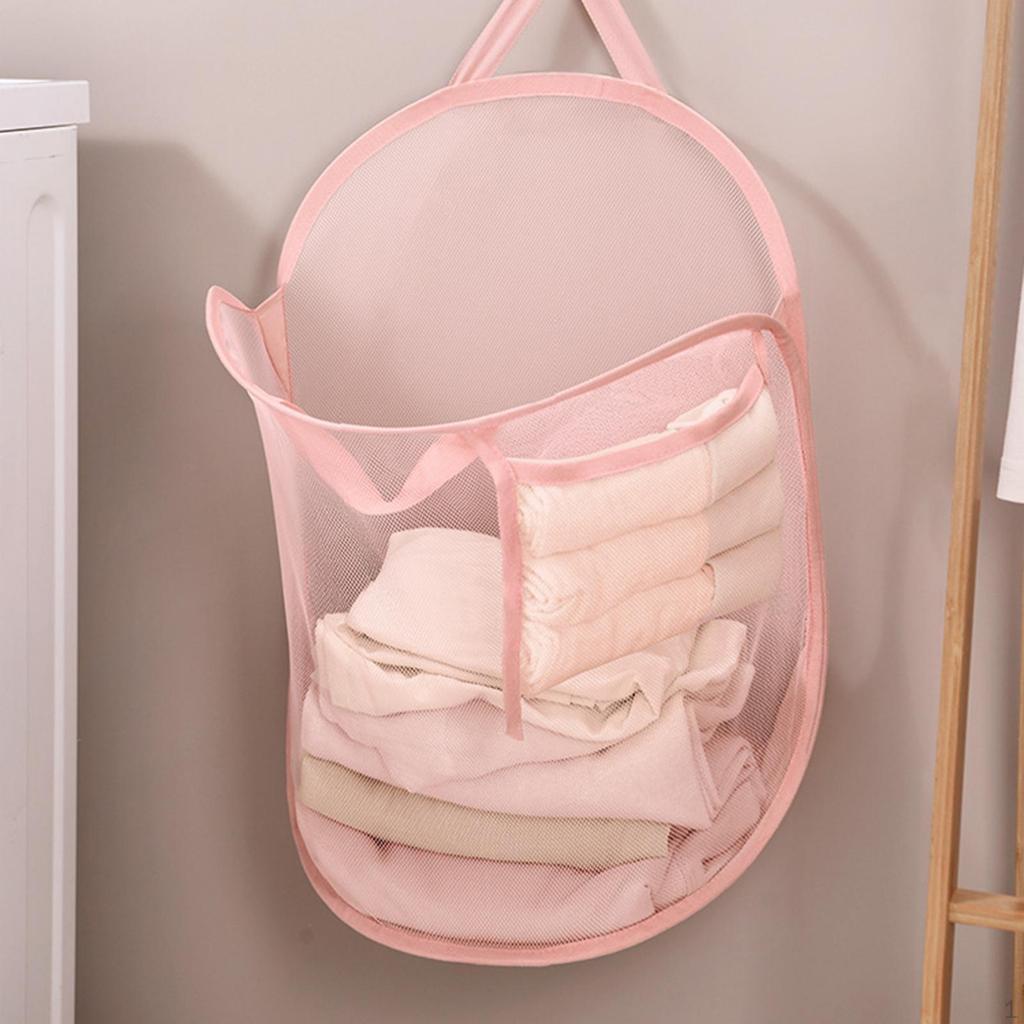 Hanging Laundry Hamper Closet Storage Basket Toys Organizer Foldable Dirty Clothes Bag with