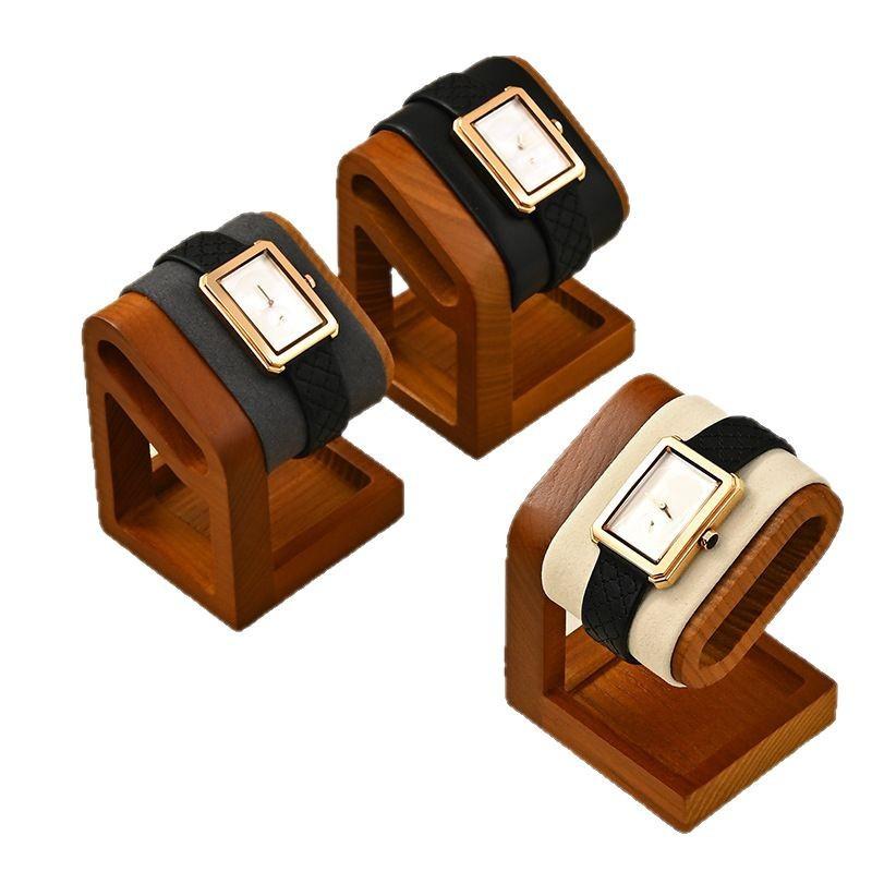 Premium Wooden Watch Display Stand Luxury Wristwatch Showcase for Counter & Window Display