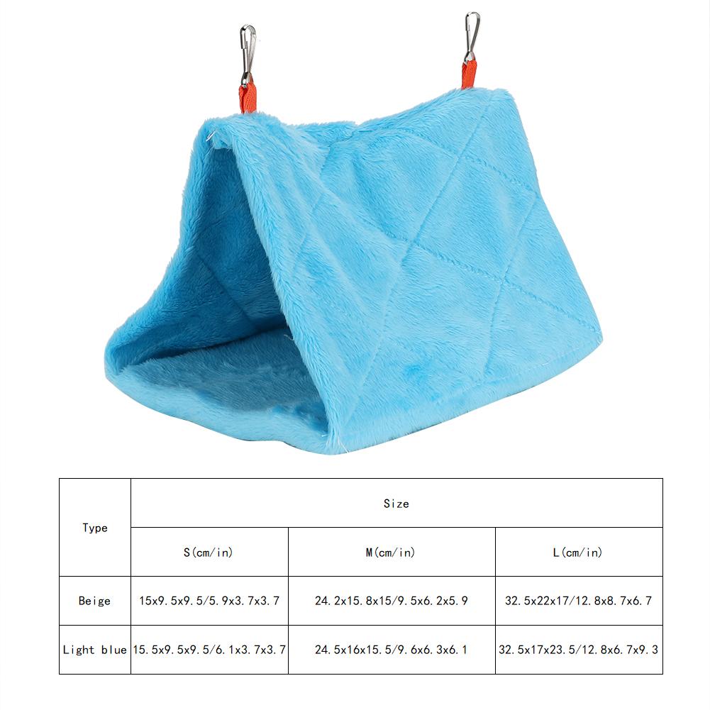 Cotton Pet Triangle Hammock Nest Keep Warm Hanging House for Hamster Sugar Glider Bird Parrotlight