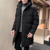Medium-length Cotton Clothing Men's Section of The Winter of The New Loose Hooded Bakery Clothes Cotton Jacket Thickened Down Cotton Coat
