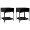 VidaXL Tables de chevet 2 pcs noir 40x41x50 cm bois d’ingénierie 825874