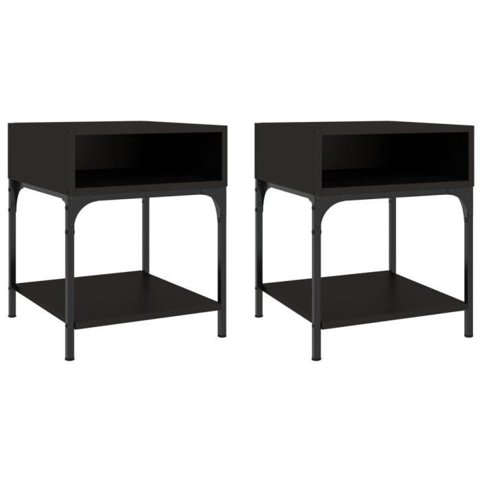 VidaXL Bedside Tables 2 Pcs Black 40x41x50 Cm Engineered Wood 825874