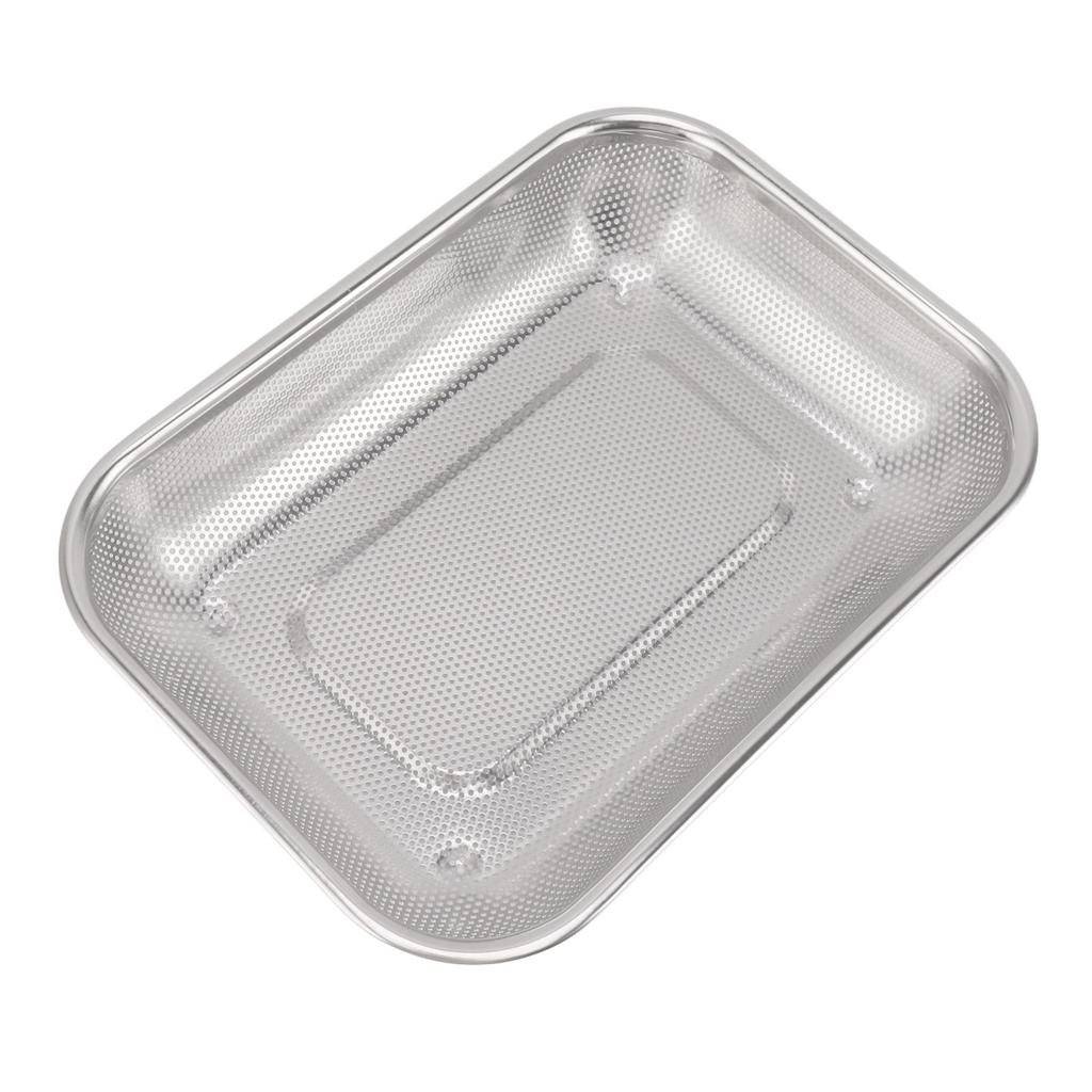 Obdélníkový cedník na ovoce a zeleninu Nerezový cedník Obdélníkový síťovaný koš na olej