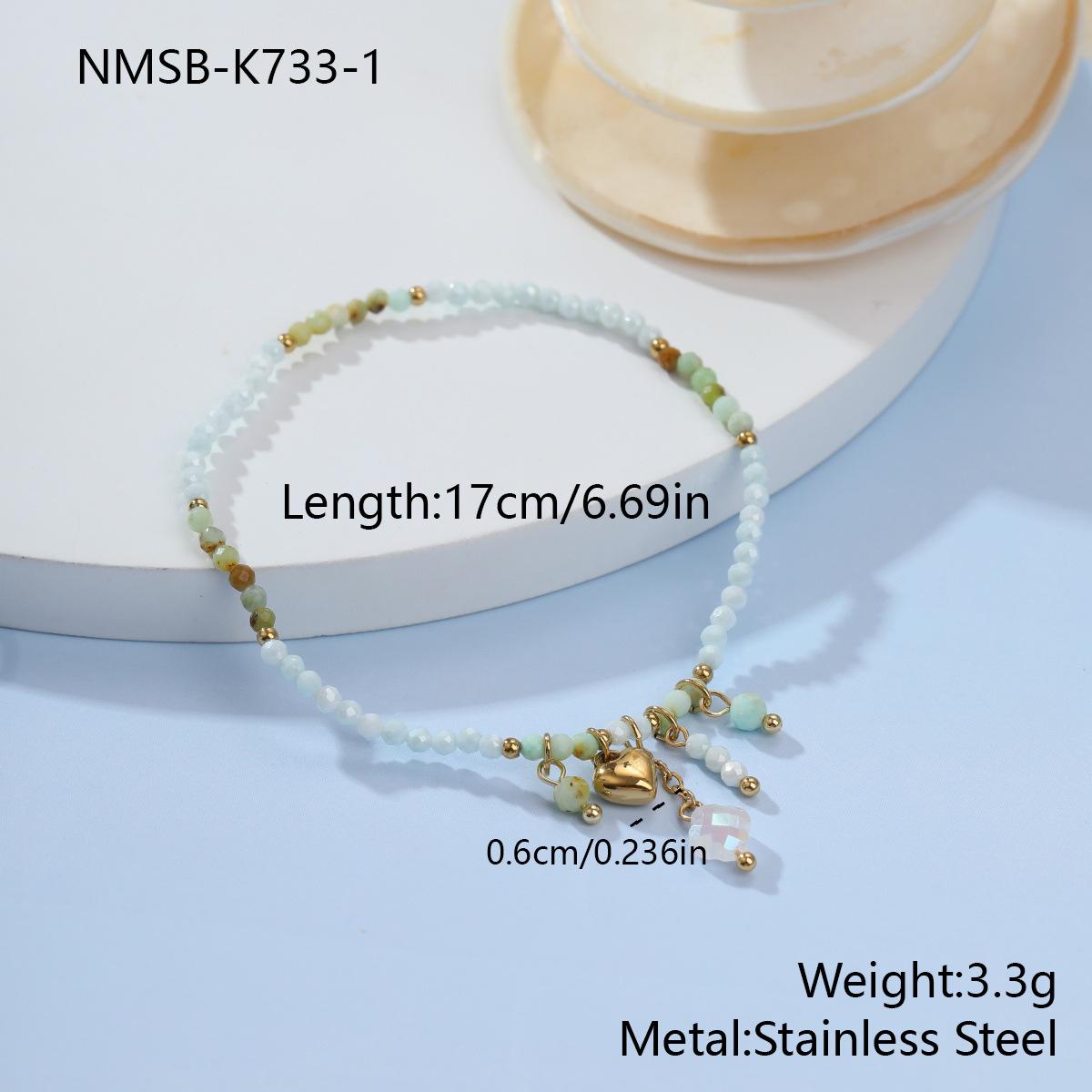 GEMCHIC Women s Stainless Steel Natural Stone Beaded Bracelet Fashion Minimalist Handchain